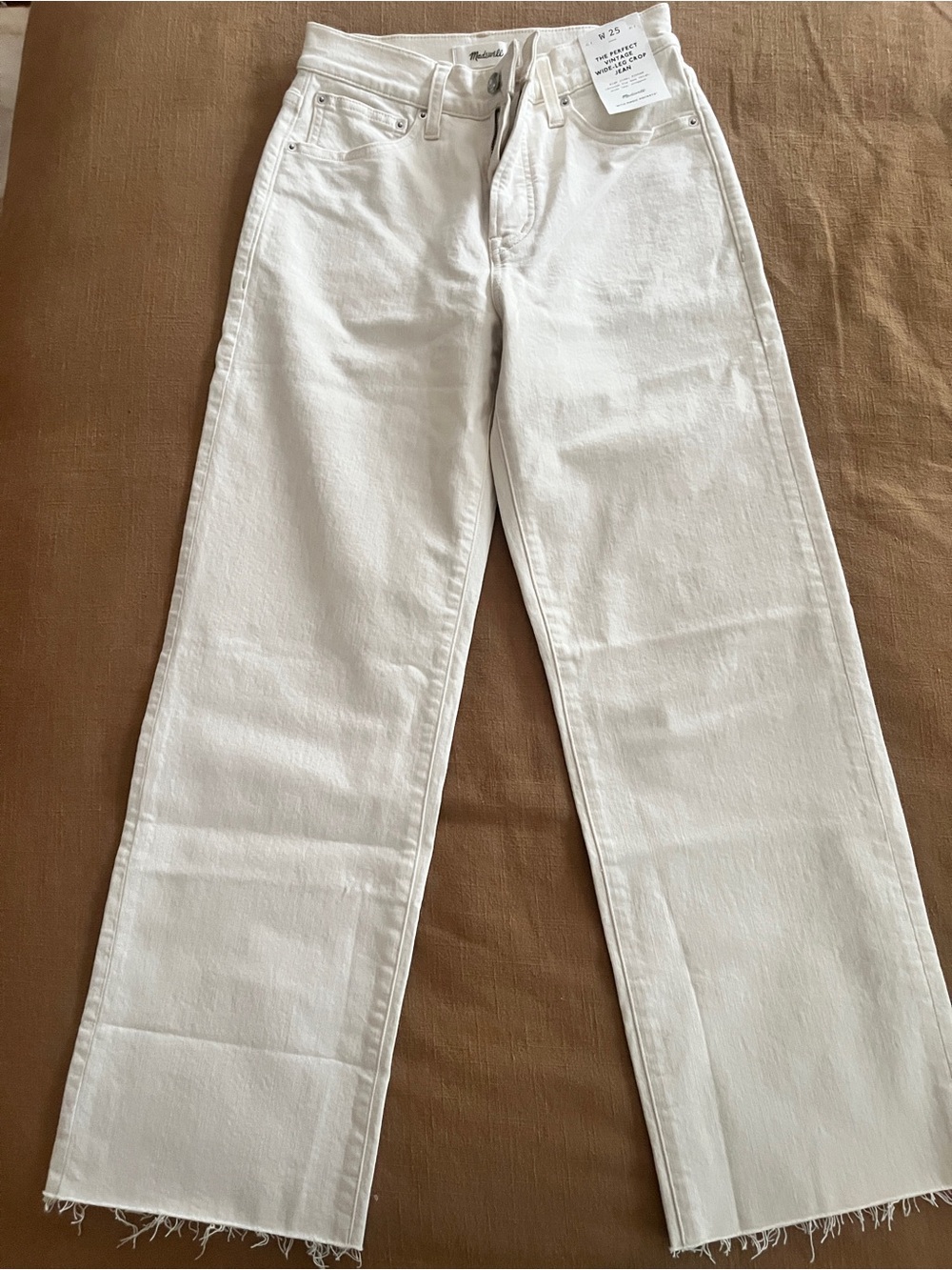 Madewell White Wide-Leg Crop Jeans